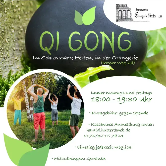 Flyer von Qi Gong im Schlosspark – hier mehr über Qi Gong im Schlosspark erfahren.